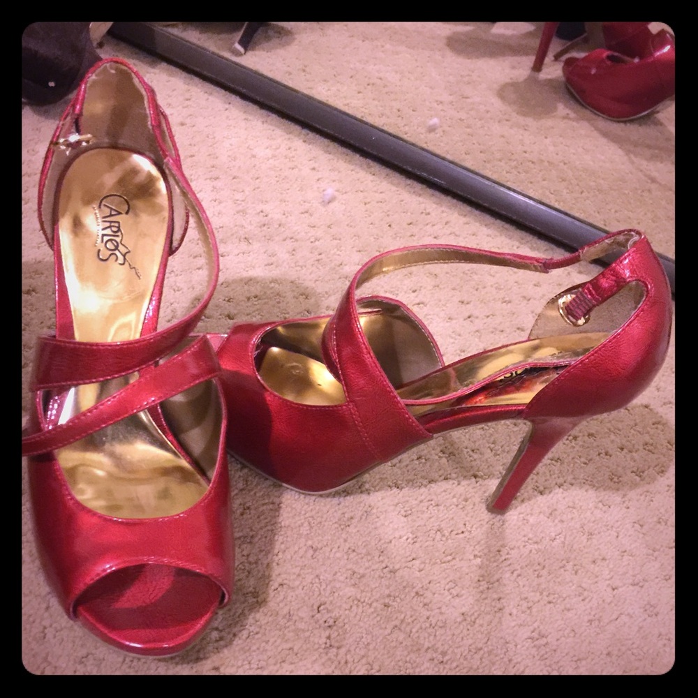 Carlis Santana Red Strappy Open toed hotties